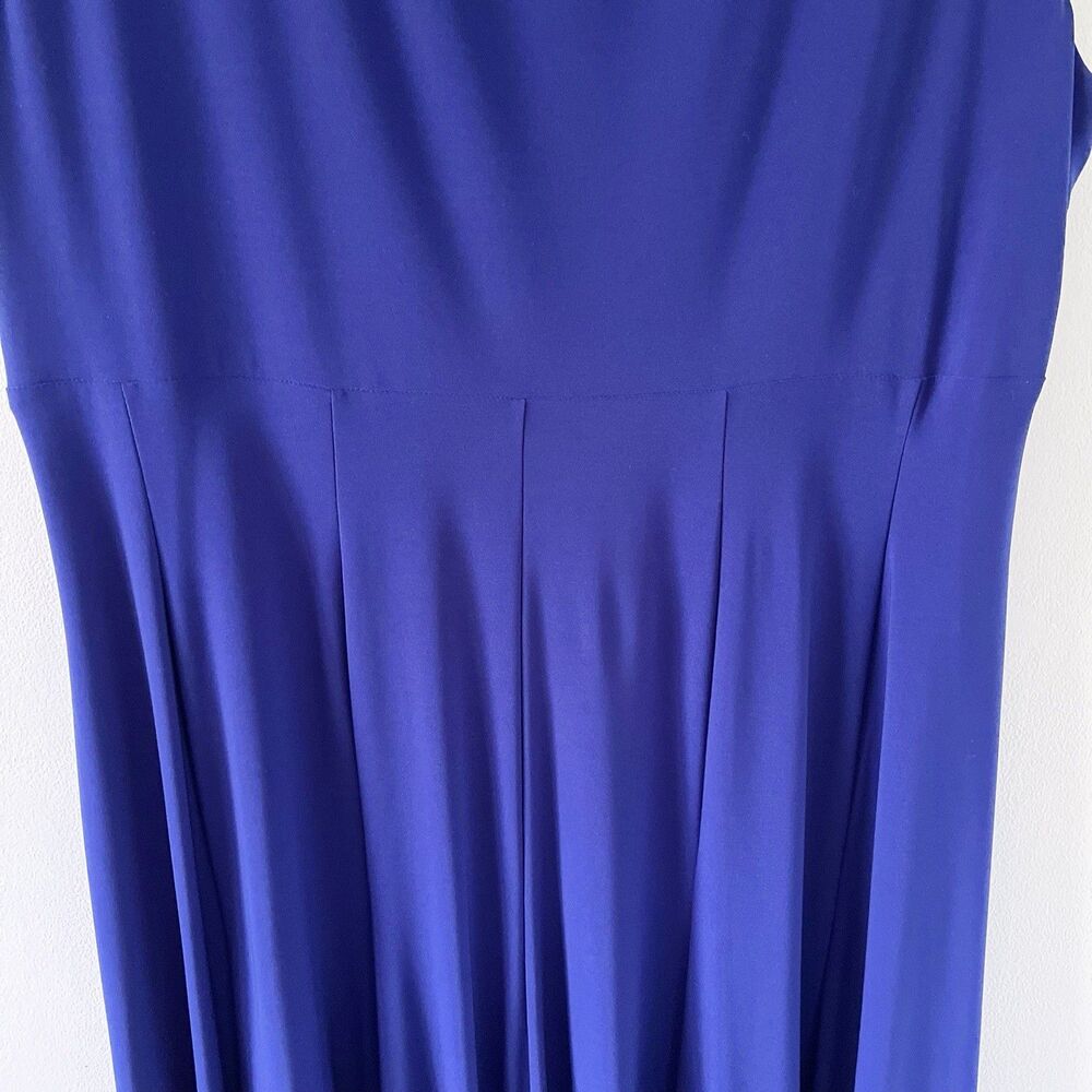 Lauren Ralph Lauren 20W Midnight Blue Empire Aline Stretch Shift Dress V-Neck - Picture 11 of 14